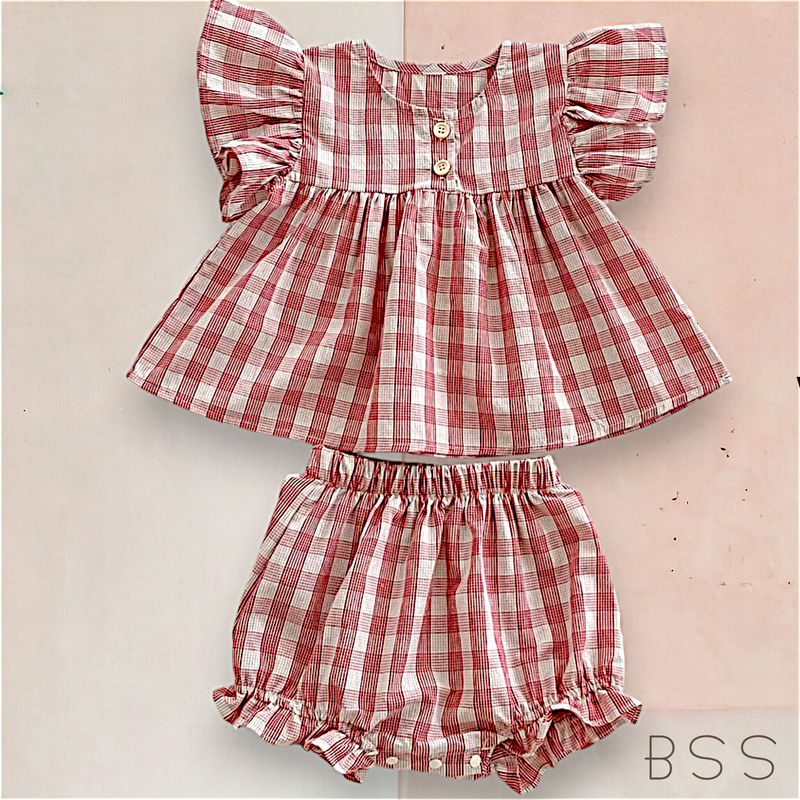 Conjunto Infantil Verão Xadrez  Alças Fly