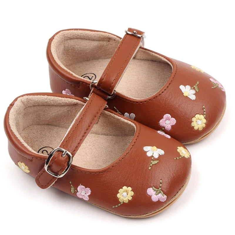 Sapatilha Infantil Bebê Bordada Flores