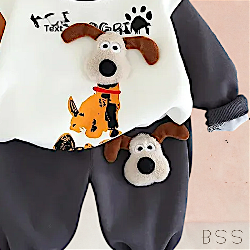 Conjunto Infantil Inverno Moletom Cãozinho 3D