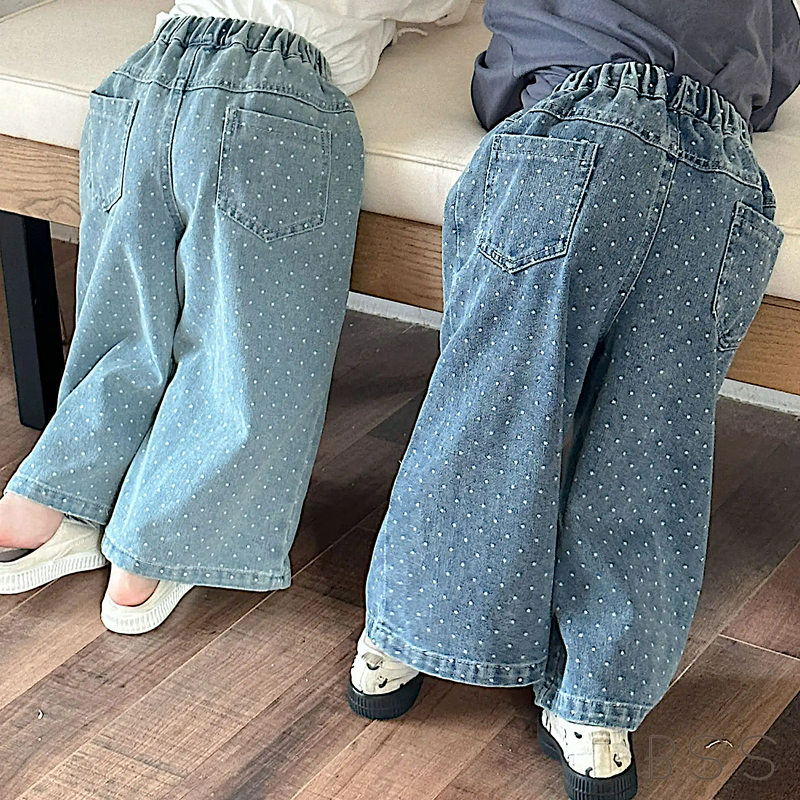 Calça Infantil Jeans Flare Poá