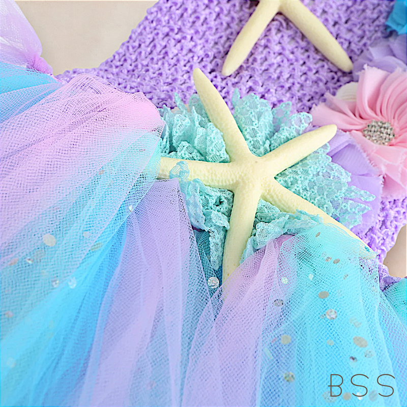 Vestido Infantil Fundo do Mar Luxo