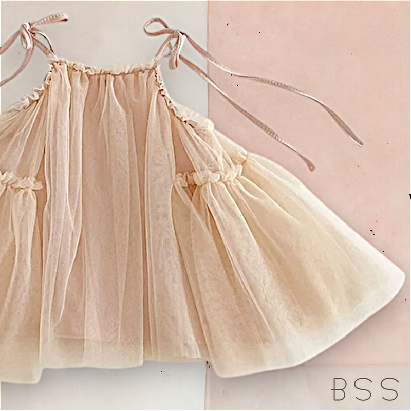 Vestido Infantil Festa Tule sem Alças