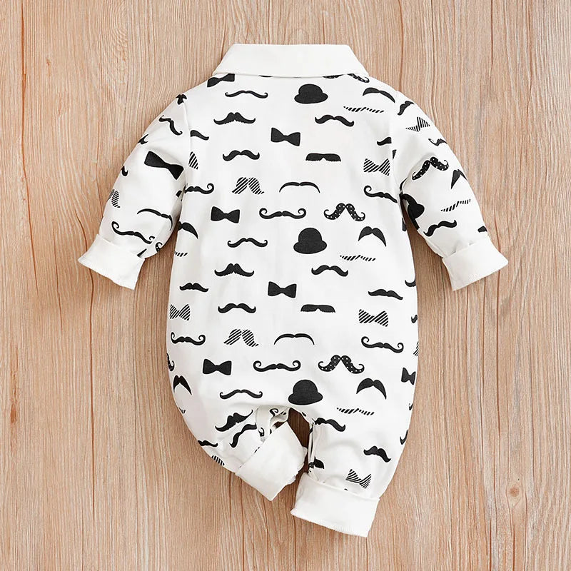 Macacão Infantil Com Gravatinha Mustache