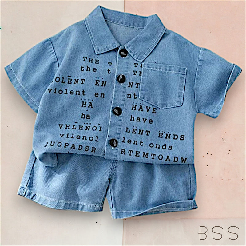 Conjunto Infantil Jeans Verão Max