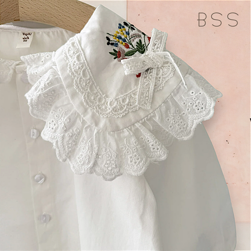Blusa Bordada em Tricoline Fendy