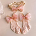 Kit Infantil Tiara e Meia com Laço