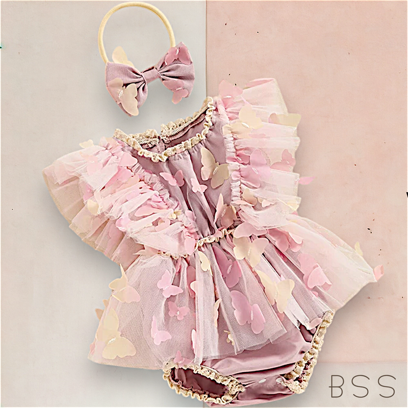 Romper em Tule Jardim Encantado Borboletas