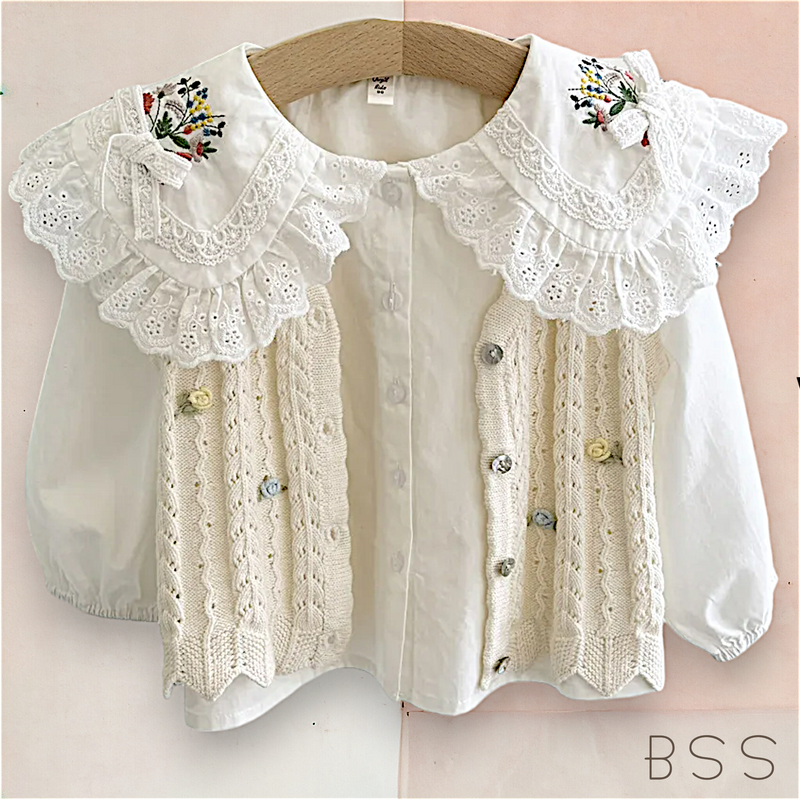 Blusa Bordada em Tricoline Fendy