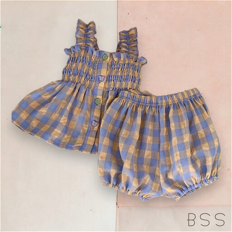 Conjunto Infantil Xadrez Verão Kilt