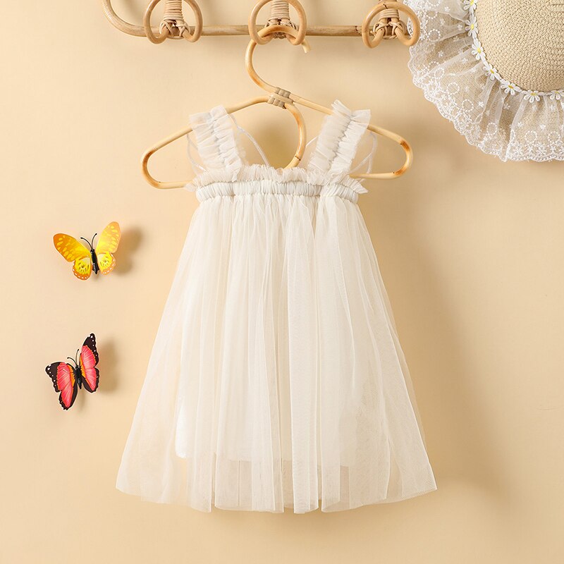 Vestido Infantil Tule Asas Borboleta