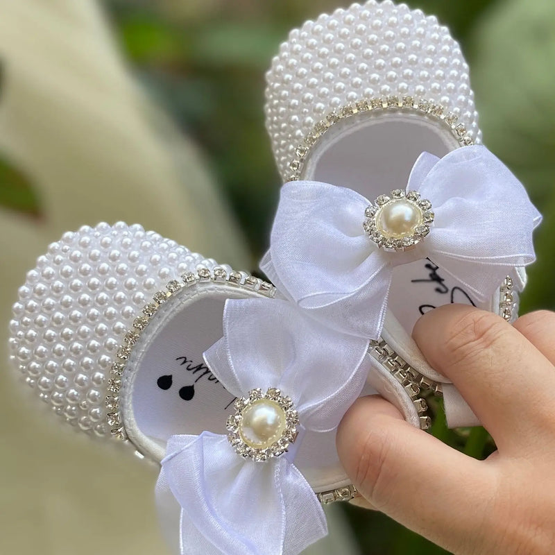 Sapatilha Infantil Bebê e Tiara Pearl