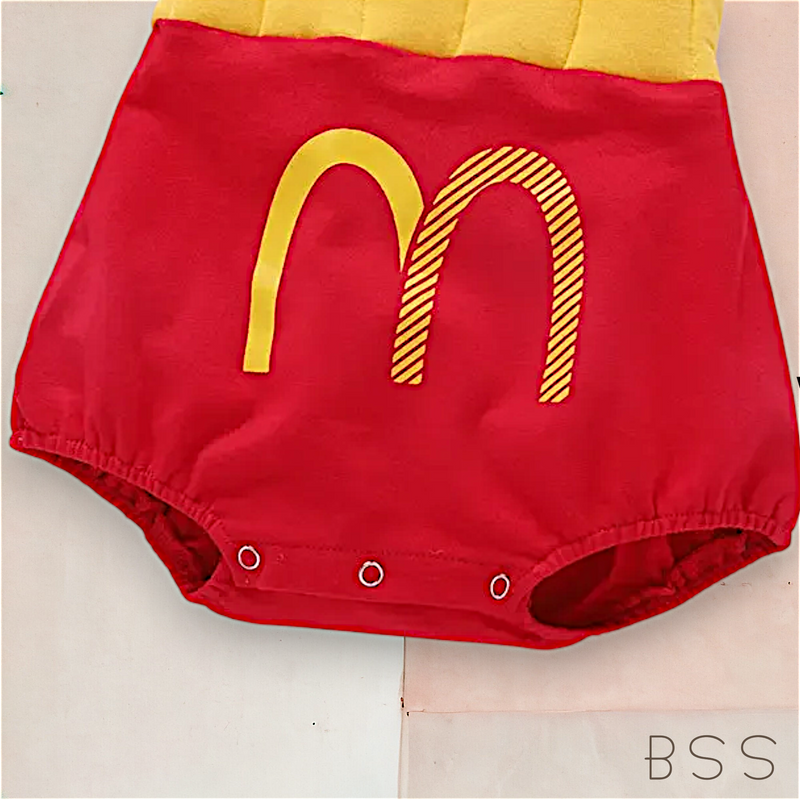 Conjunto Short com Blusa e Suspensório Batata Frita