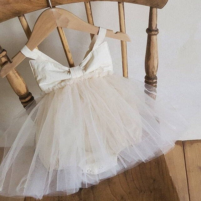 Romper Verão com Saia de Tule e Laço