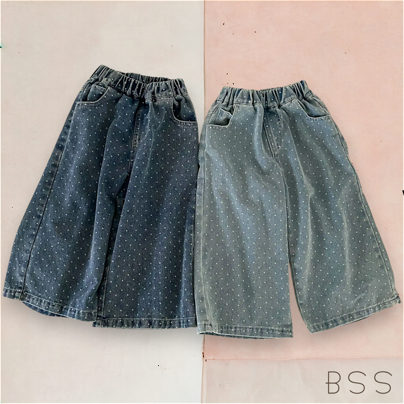 Calça Infantil Jeans Flare Poá