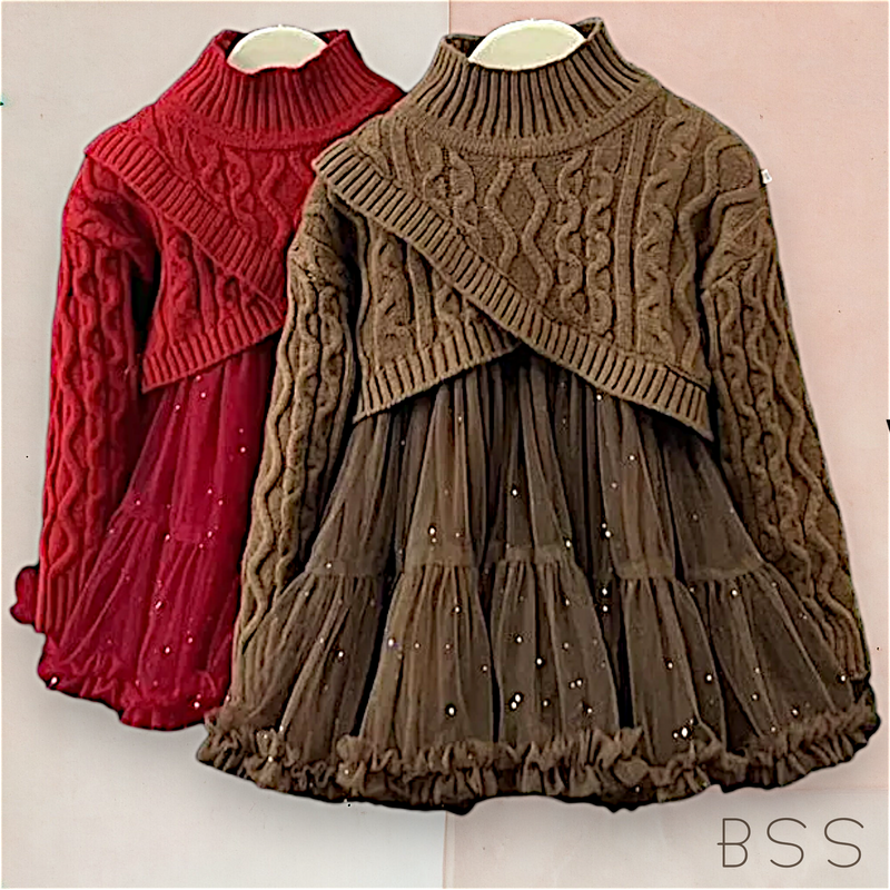 Vestido Infantil Inverno com Casaco