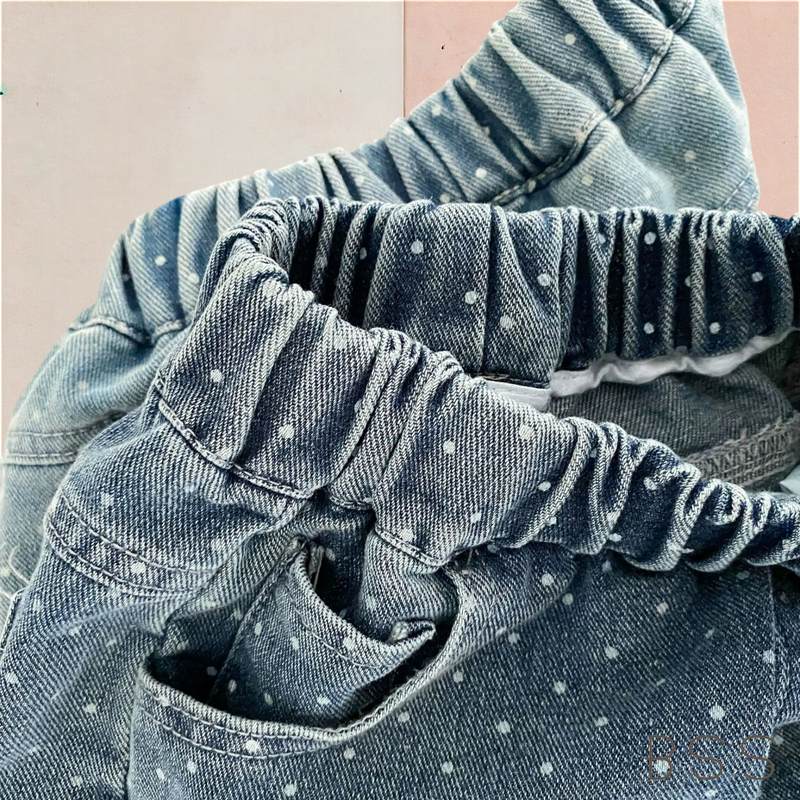 Calça Infantil Jeans Flare Poá