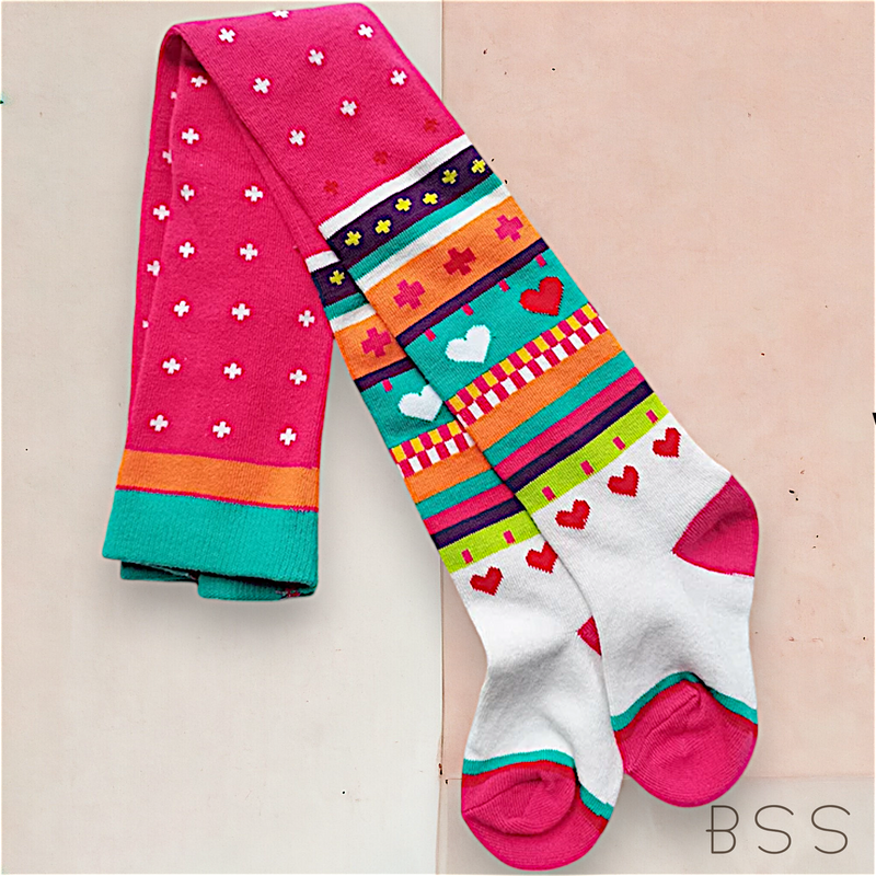 Meia Calça Infantil Colorida Estampada