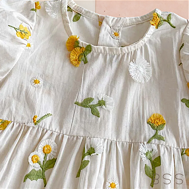 Romper Verão Girassol Bordado