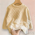 Pulover Infantil Tricot com Babados