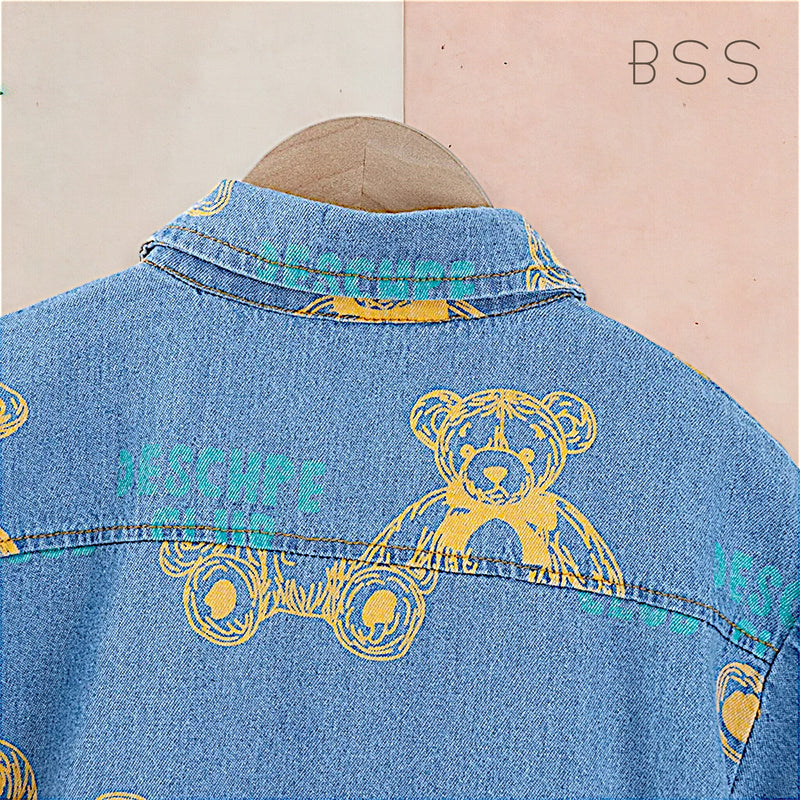 Conjunto Infantil Verão Jeans Urso