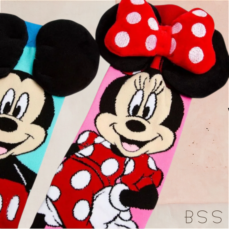 Meia Maluca Infantil Mickey e Minnie