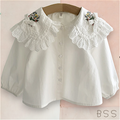 Blusa Bordada em Tricoline Fendy