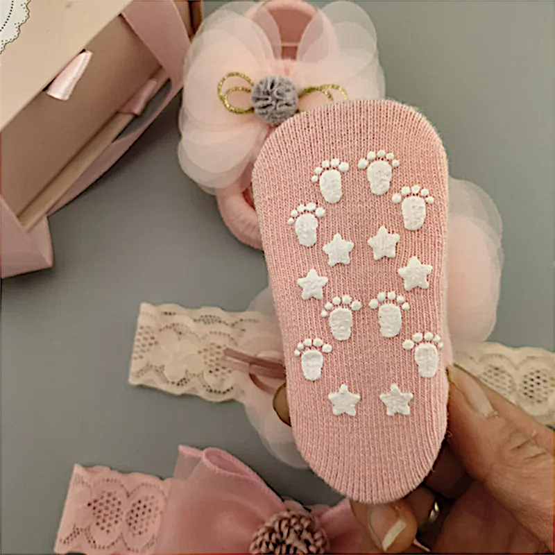 Kit Infantil 2 Faixas e Sapatinho com Laço