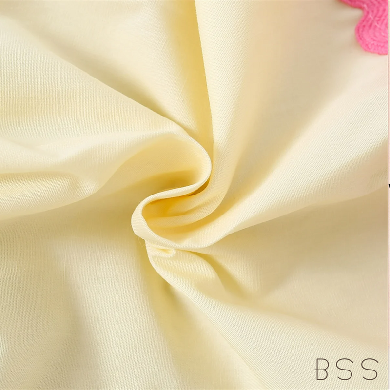 Vestido Infantil Verão Bordado Corações