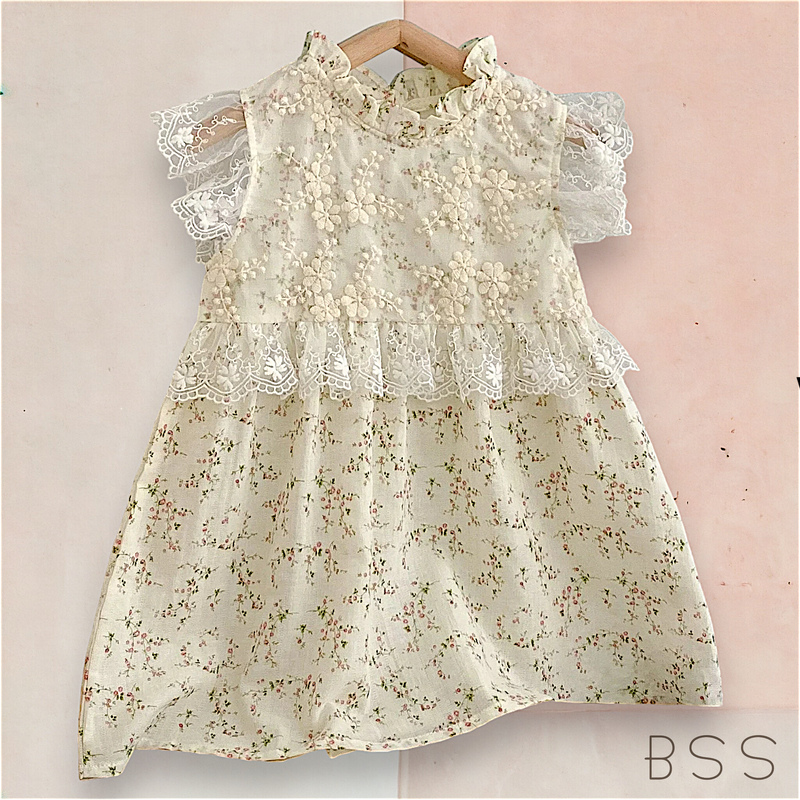 Vestido Infantil Rendado Floral Verão