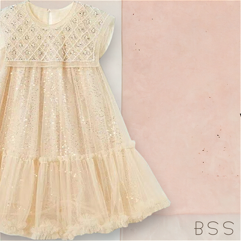 Vestido Infantil Festa Bordado Paetê