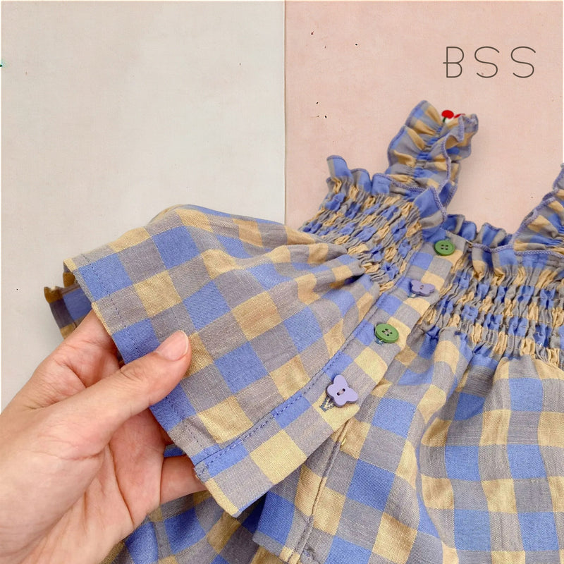 Conjunto Infantil Xadrez Verão Kilt