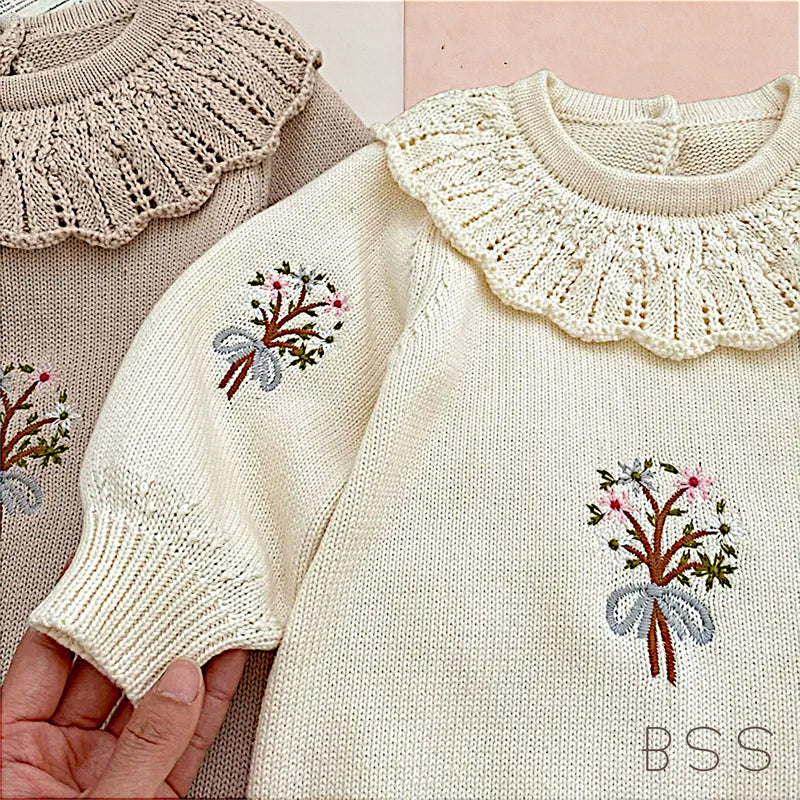 Romper Tricot Bordado Floral Ayla