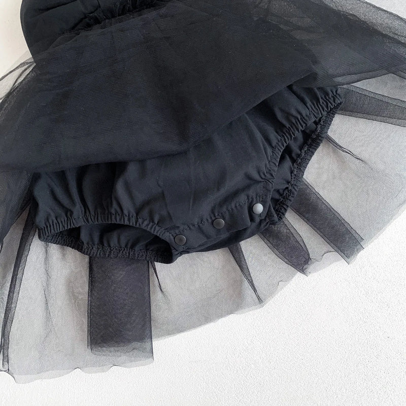 Romper Verão com Saia de Tule e Laço