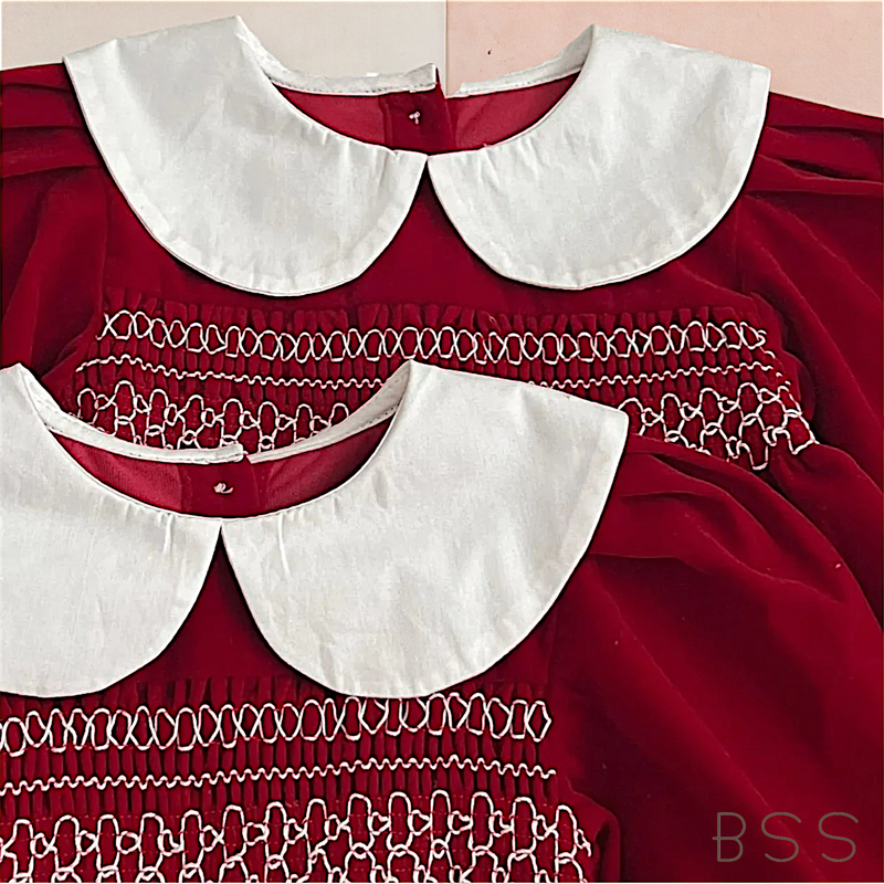 Vestido Infantil em Veludo Rubi