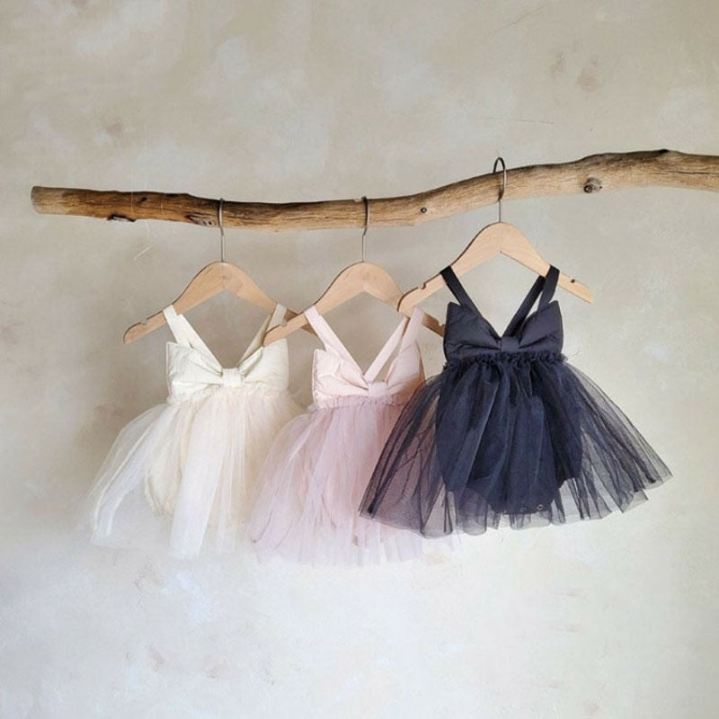 Romper Verão com Saia de Tule e Laço